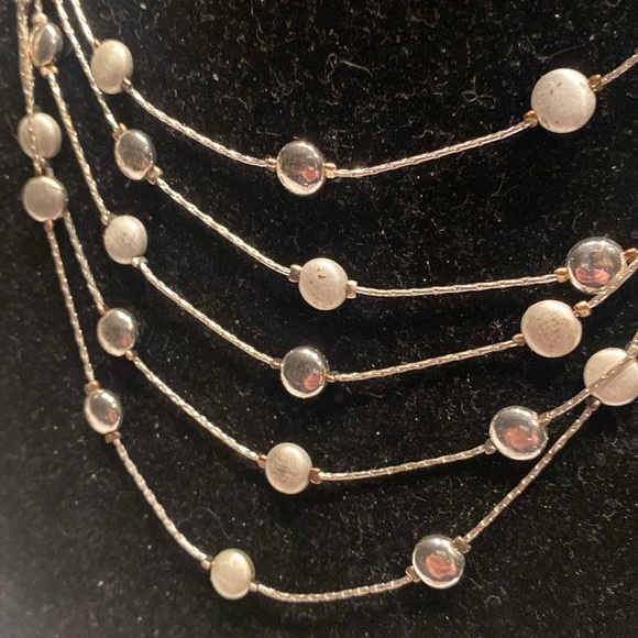 NIB Silver Dots on Cascading Silvertone Chains - Picture 2 of 5